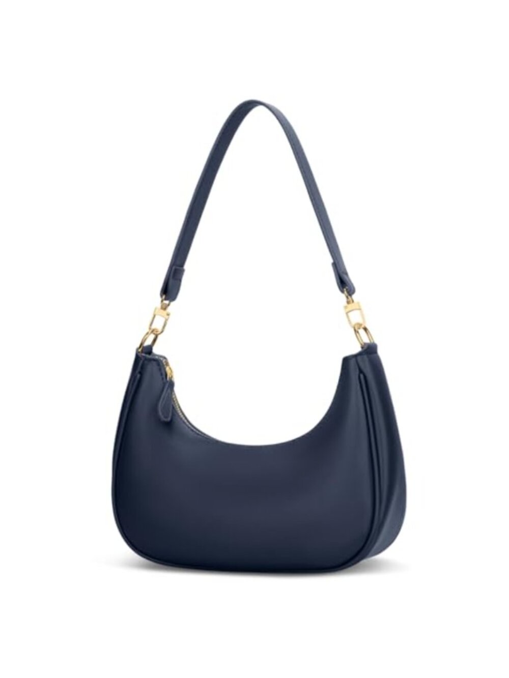 PU Leather Crescent Hobo Shoulder Bag Removable Strap Clutch Purse